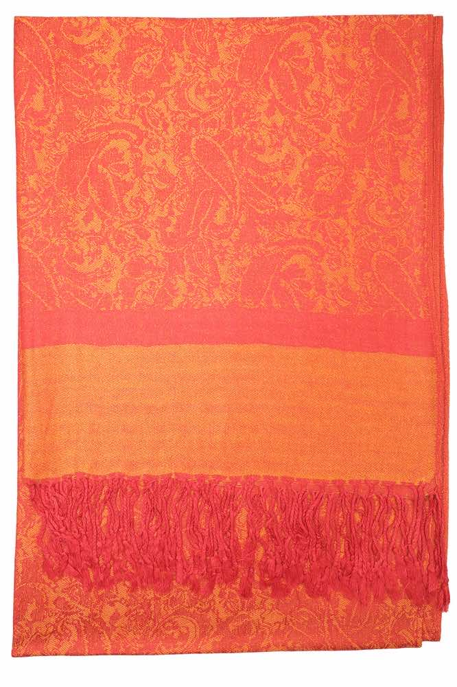 Achillea Orange Jacquard Pashmina Scarf