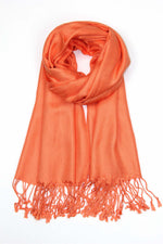 achillea large soft silky pashmina shawl orange