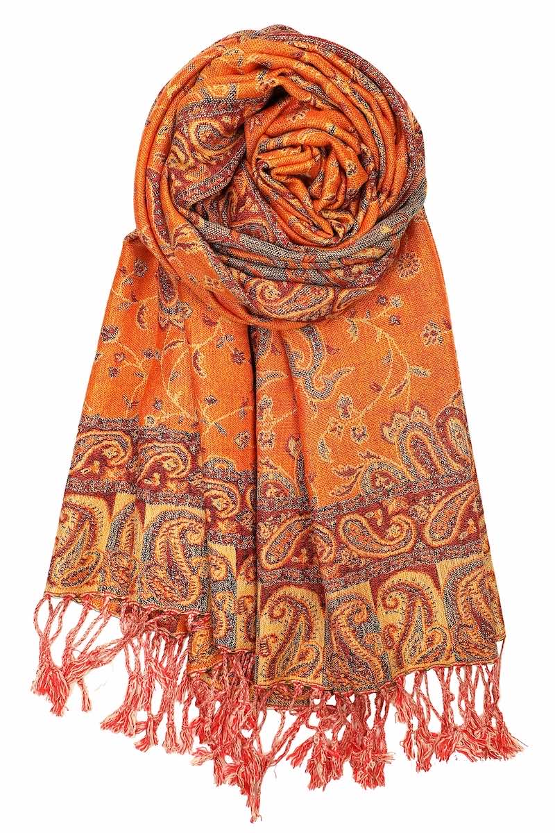 achillea reversible pashmina shawl orange
