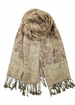 achillea reversible pashmina shawl pale taupe beige