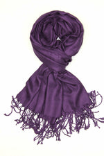 achillea large soft silky pashmina shawl plum purple