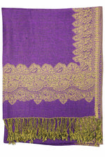 Achillea Purple Border Pashmina Shawl Wrap Scarf
