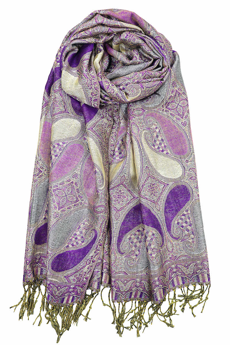 achillea metallic pashmina shawl purple