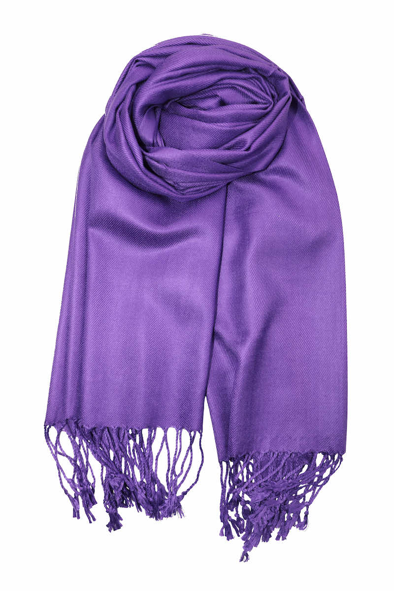 achillea solid pashmina scarf purple