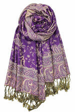 achillea reversible pashmina shawl purple