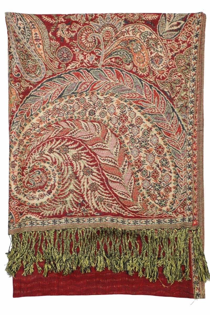 Achillea Red Big Paisley Pashmina