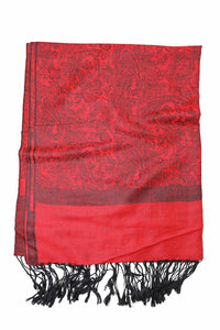 Achillea Red Black Jacquard Pashmina Scarf