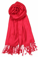 achillea solid pashmina scarf red