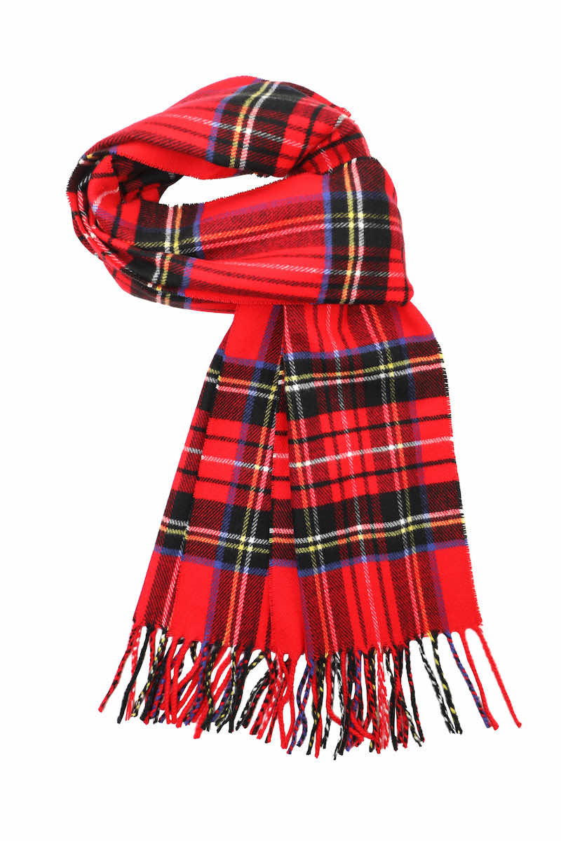 Achillea Scottish Tartan Plaid Cashmere Feel Scarf Red Plaid