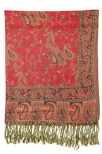 Achillea Red Reversible Paisley Pashmina