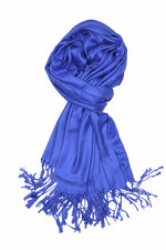 achillea solid pashmina scarf royal blue