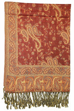 Achillea Rust Reversible Paisley Pashmina