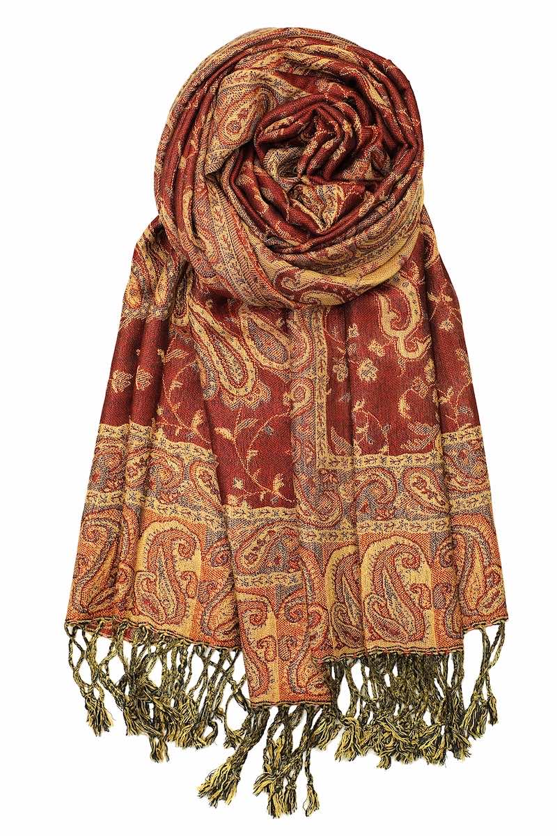 achillea reversible pashmina shawl rust