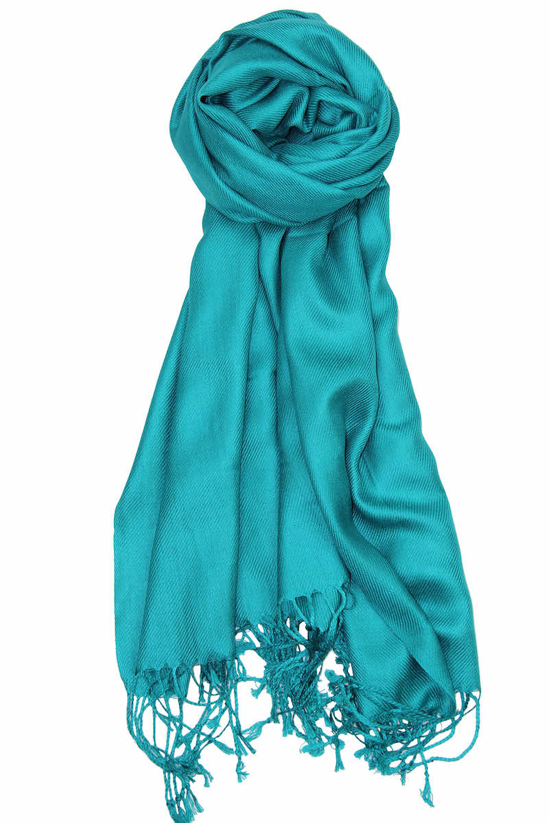achillea large soft silky pashmina shawl sea green