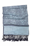 Achillea Steel Blue Jacquard Pashmina Scarf