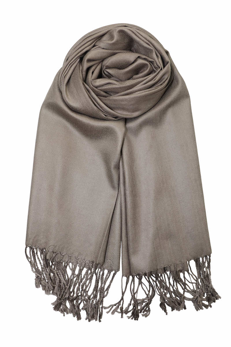 achillea large soft silky pashmina shawl taupe