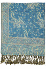 Achillea Teal 2 Reversible Paisley Pashmina