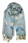 achillea metallic pashmina shawl turquoise