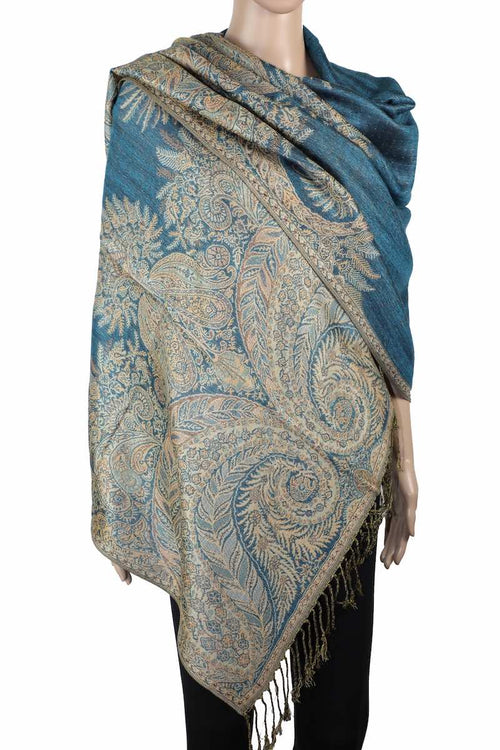 Achillea Turquoise Big Paisley Pashmina