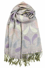 achillea metallic pashmina shawl voilet