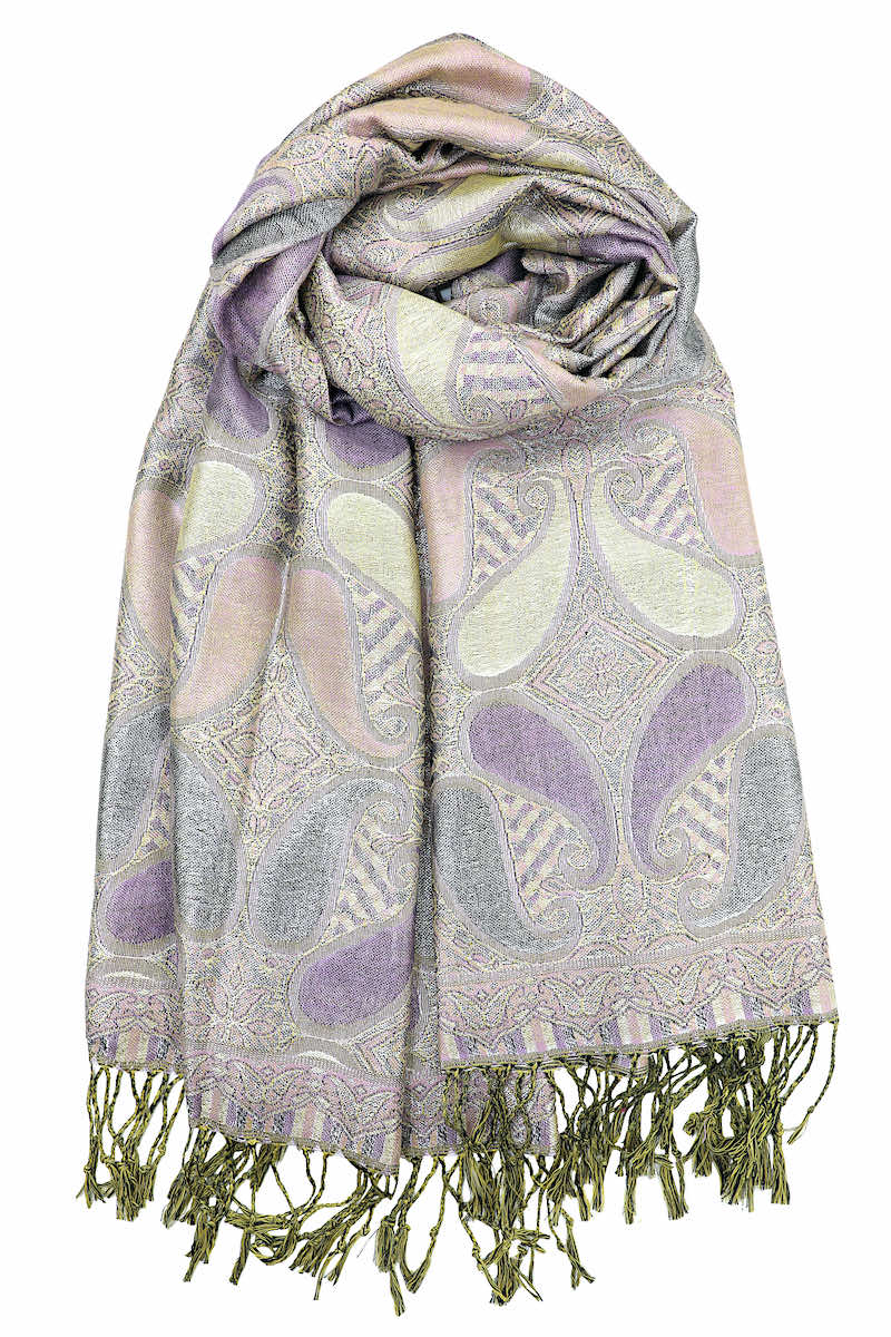 achillea metallic pashmina shawl voilet