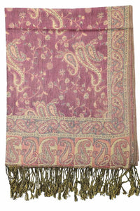 Achillea Violet Reversible Paisley Pashmina