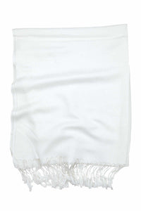 Achillea White Jacquard Pashmina Scarf