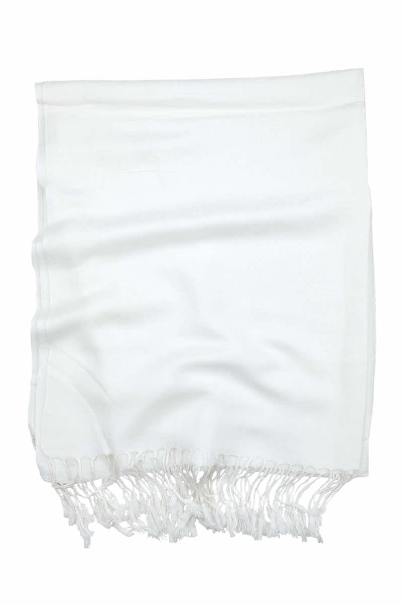 Achillea White Jacquard Pashmina Scarf