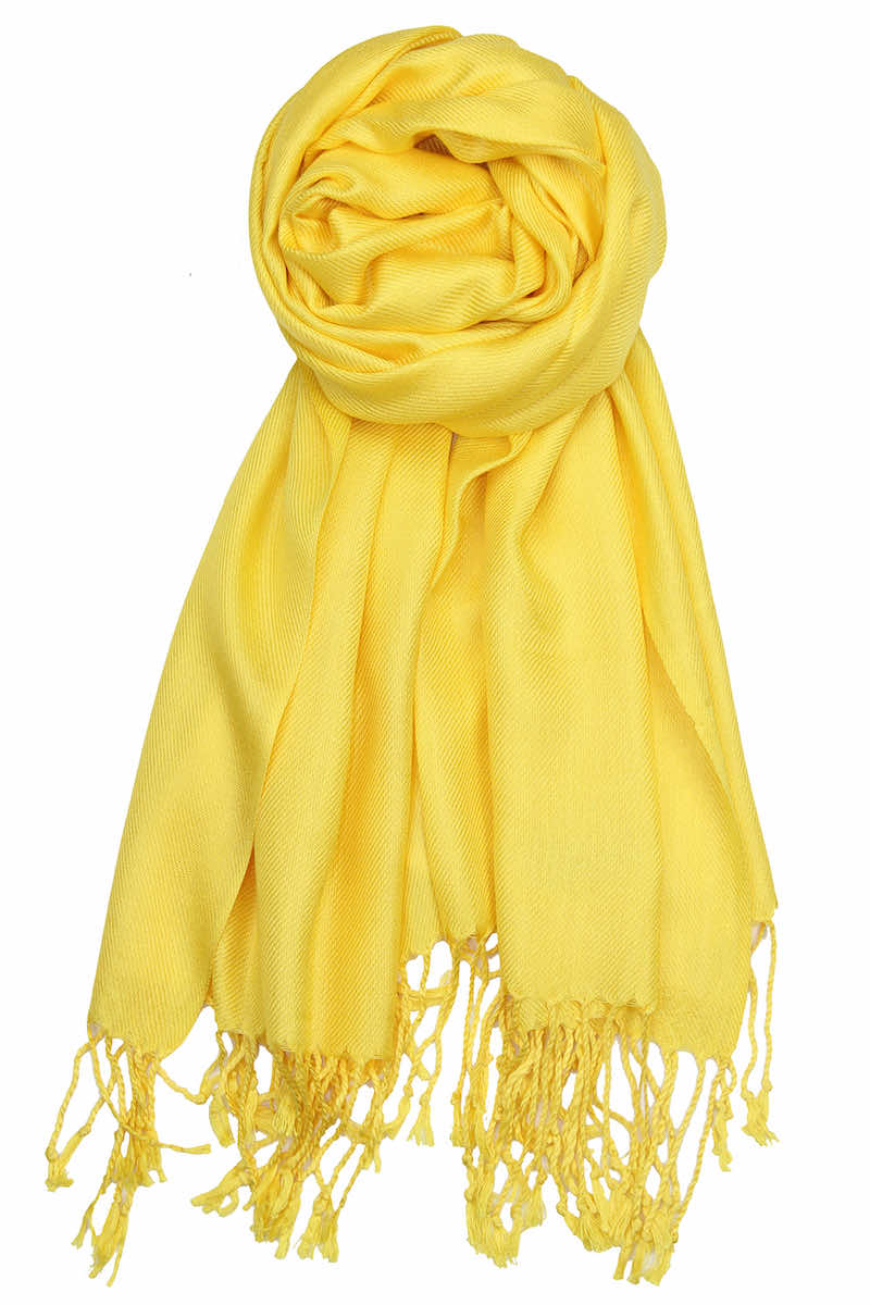achillea large soft silky pashmina shawl yellow